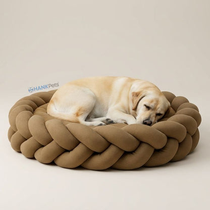 Braided Round Pet Bed for Dogs & Cats