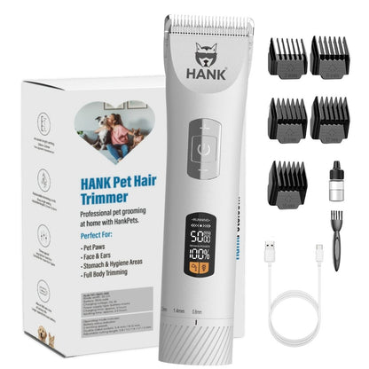 HANK Pet Hair Trimmer With LCD Display, Type C Charging | Suitable for All Breeds