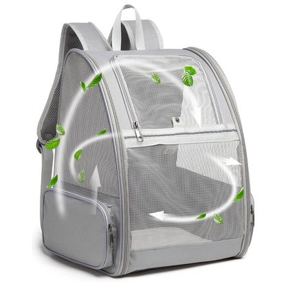 Traveler Bubble Backpack Pet Carriers for Cats and Dogs (Light Gray)