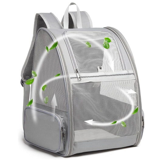 Traveler Bubble Backpack Pet Carriers for Cats and Dogs (Light Gray)