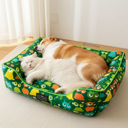 Washable Printed Lounger Bed for Dogs & Cats (Astro Sprout)