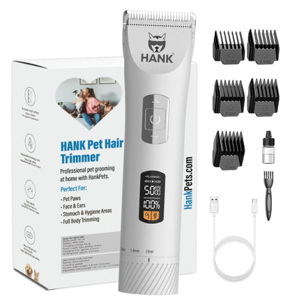 HANK Pet Hair Trimmer With LCD Display, Type C Charging | Suitable for All Breeds