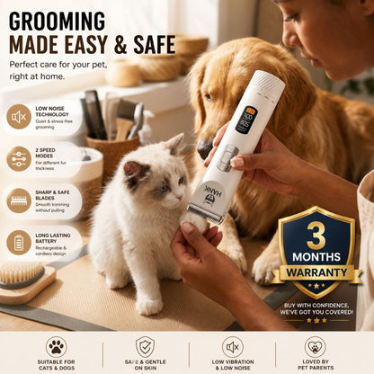 HANK Pet Hair Trimmer With LCD Display, Type C Charging | Suitable for All Breeds