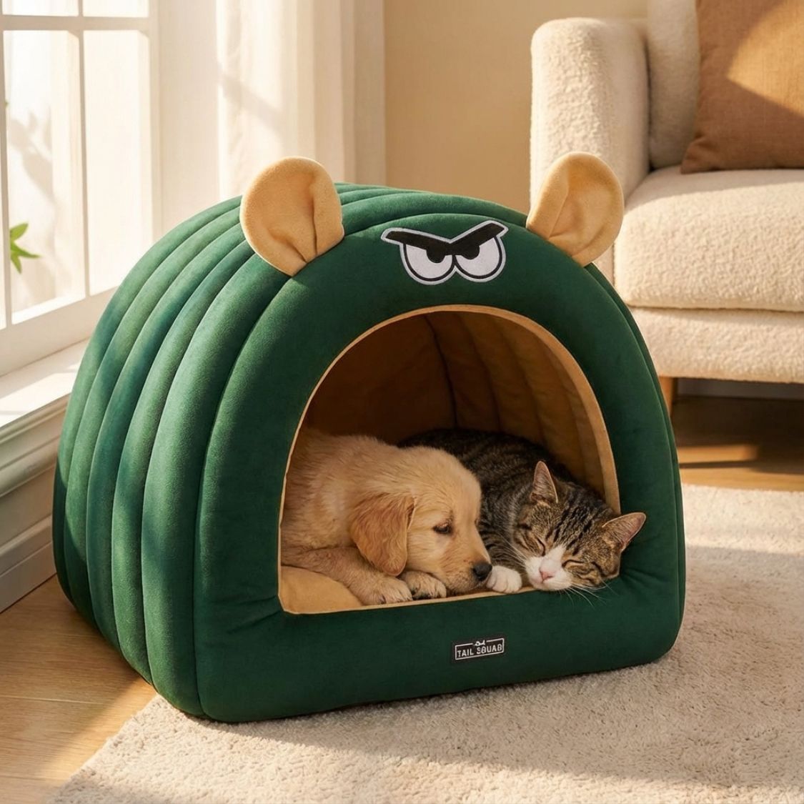 Caterpillar Hut for Dogs and Cats  (Bottle Green)
