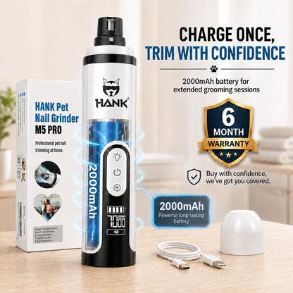 HANK Pet Nail Grinder With LED Light Design | Suitable for Large to Small Pets (M5 Pro)