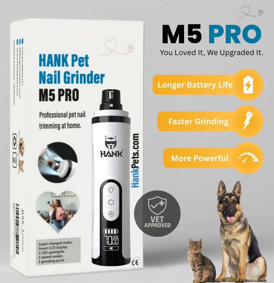 HANK Pet Nail Grinder With LED Light Design | Suitable for Large to Small Pets (M5 Pro)