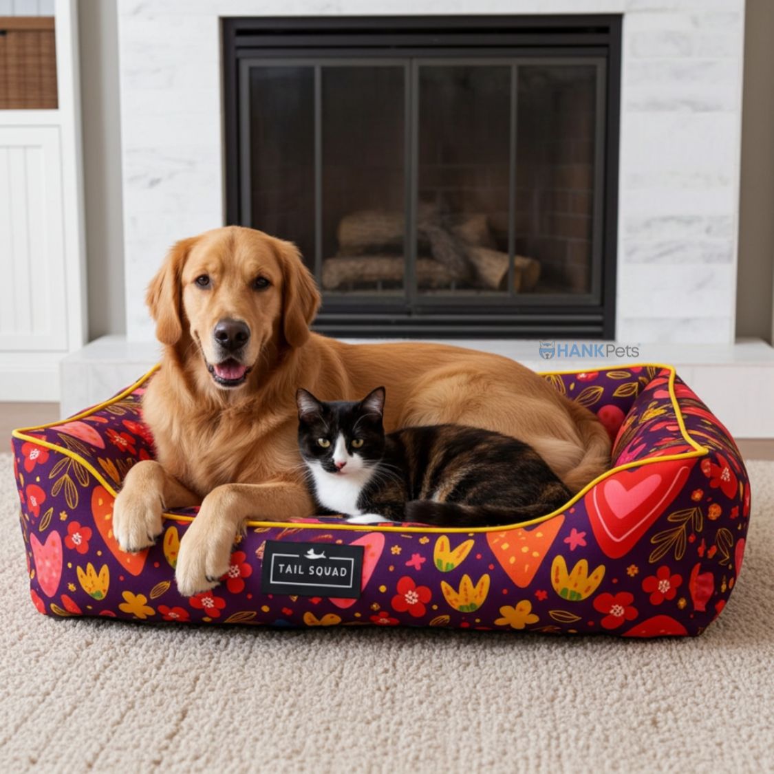 Washable Printed Lounger Bed for Dogs & Cats