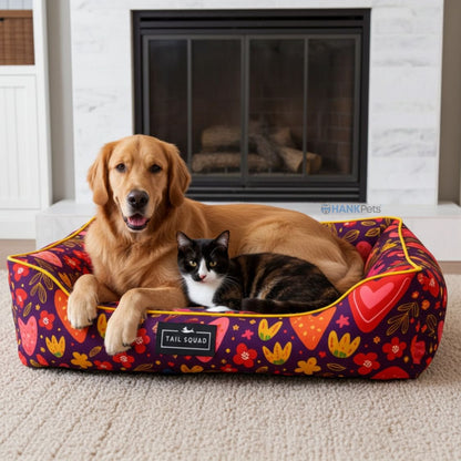 Washable Printed Lounger Bed for Dogs & Cats