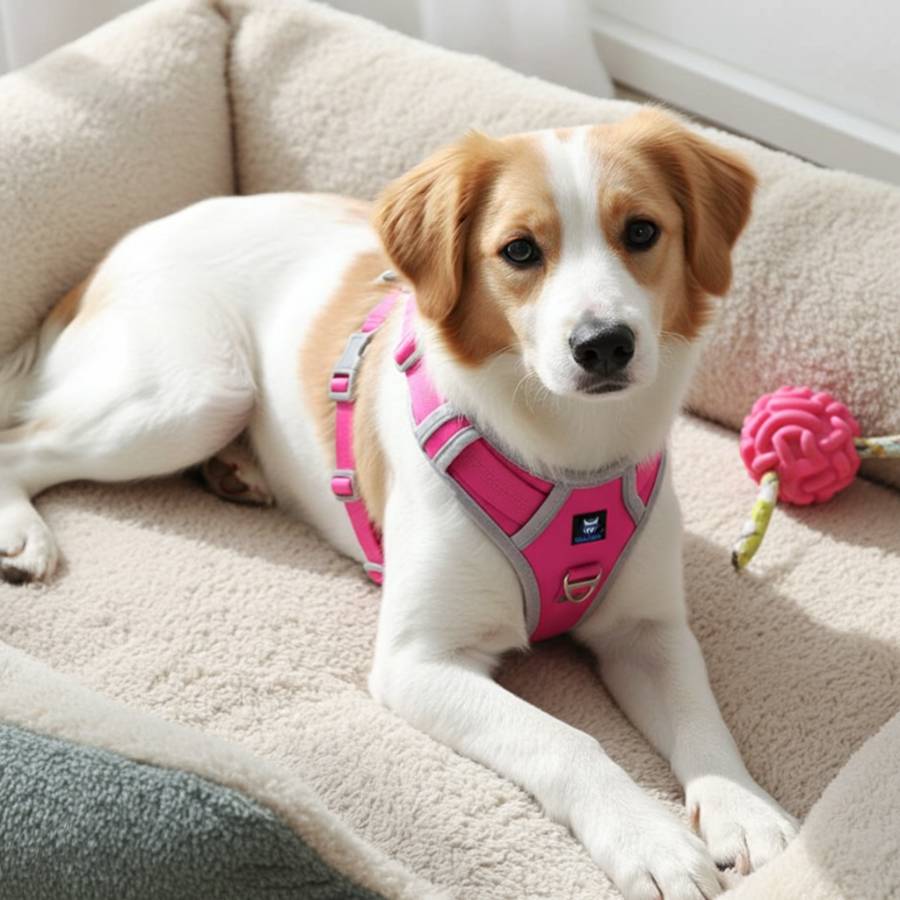HANK No Pull 3M Reflective Dog Harness | Pink