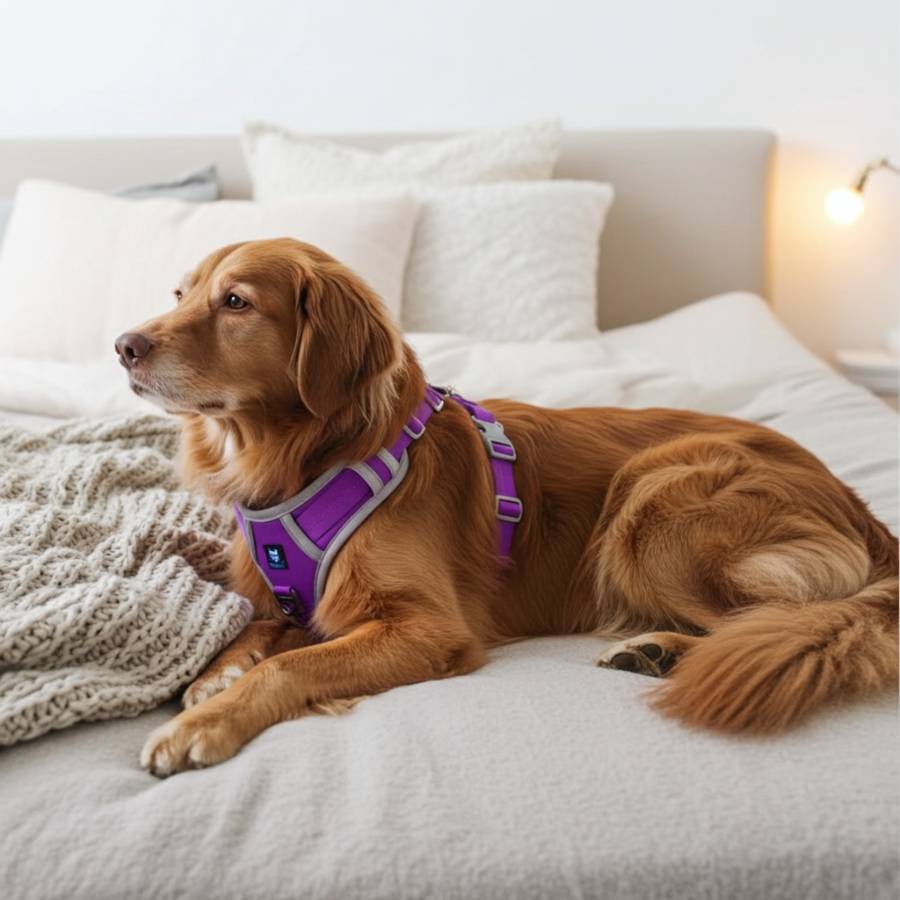 HANK No Pull 3M Reflective Dog Harness | Purple