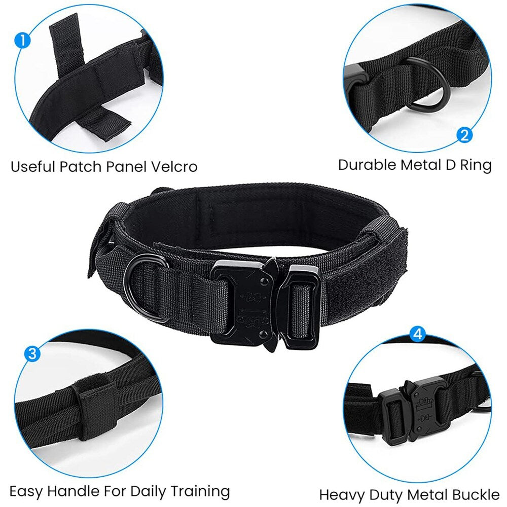 Hank Metal Buckle Dog Collar – Heavy Duty, Adjustable & Durable | Secure Pet Collar (Black)