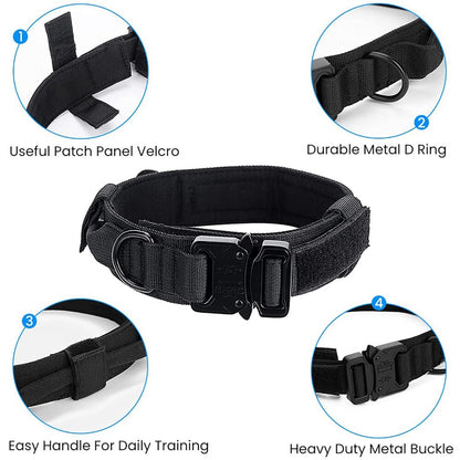 Hank Metal Buckle Dog Collar – Heavy Duty, Adjustable & Durable | Secure Pet Collar (Black)