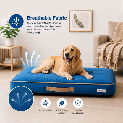 HANK CloudRest Premium Mattress Dog Bed | Anti Skid & Machine Washable (Blue)