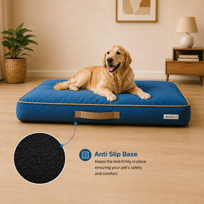 HANK CloudRest Premium Mattress Dog Bed | Anti Skid & Machine Washable (Blue)