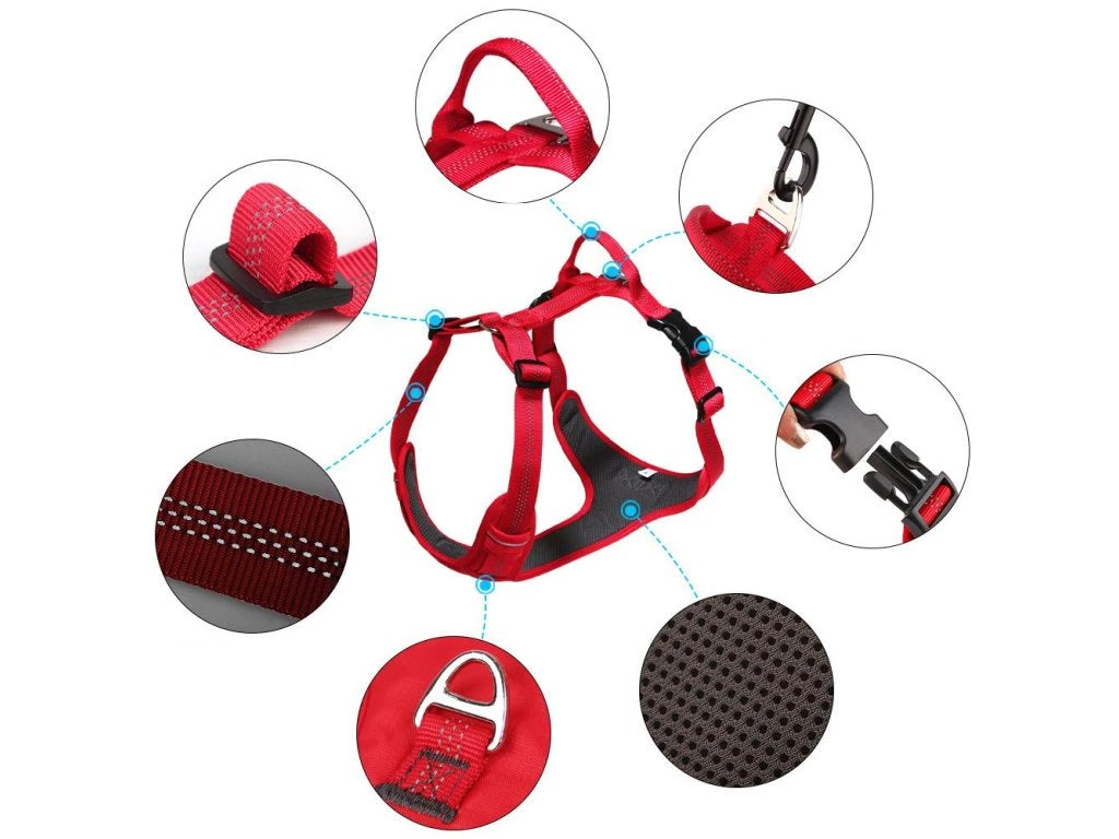 HANK 3M Reflective No Pull Dog Harness | Light Blue Grey Large