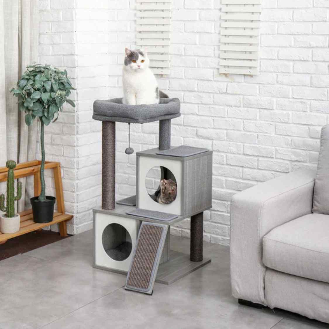 Multi Level Cat Tree | Exercise Scratch & Cozy Indoor Rest For Cats