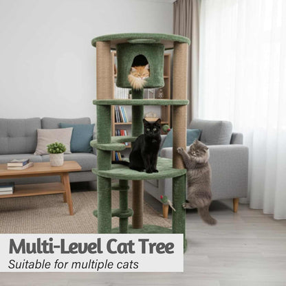 Multi-Level Cat Tree with Condo & Scratching Posts | Green