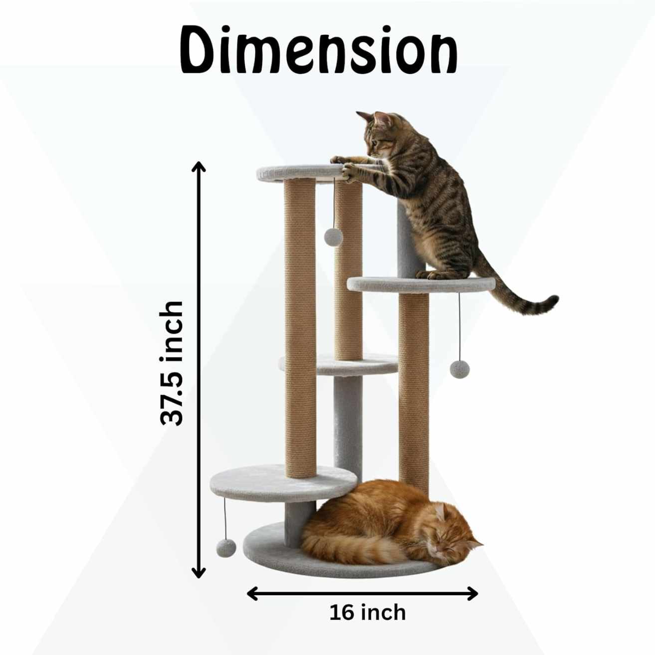 Multi-Level Cat Tree with Scratching Posts & Platforms | Grey (FURR-11)
