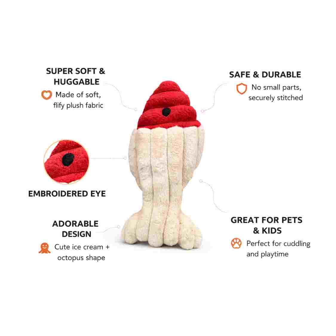 Fish Plush Soft Toy | Cute Squeaky Chew Toy For Dogs & Cats