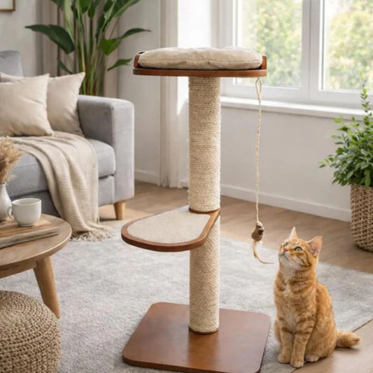SlimFit Cat Tree | Space-Saving Wooden Climber for Indoor Cats