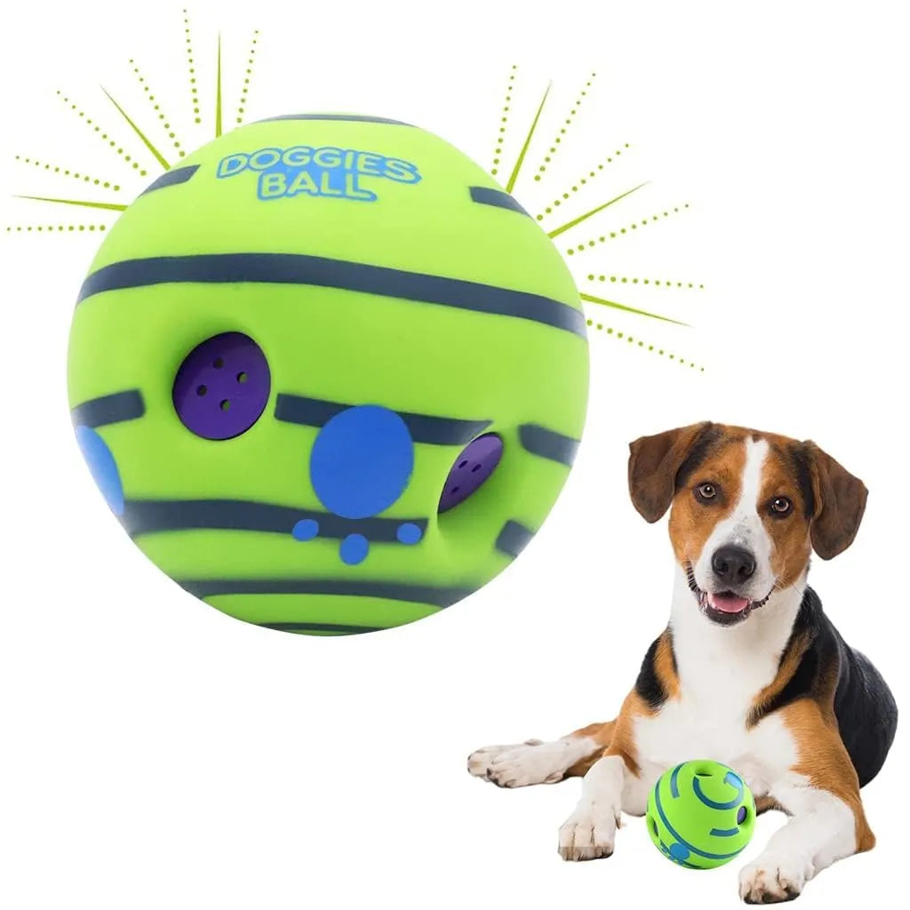 Interactive treat dispensing ball for dogs