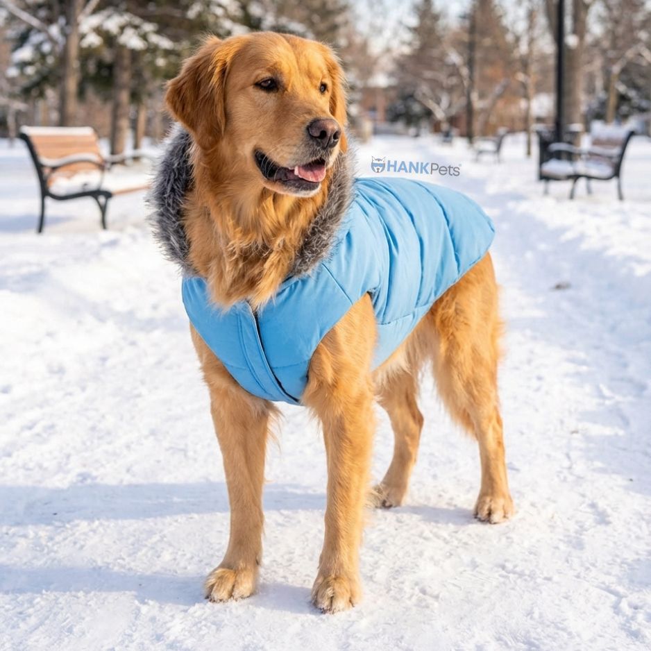 Sky Blue Waterproof & Lightweight Dog Puffer Jacket