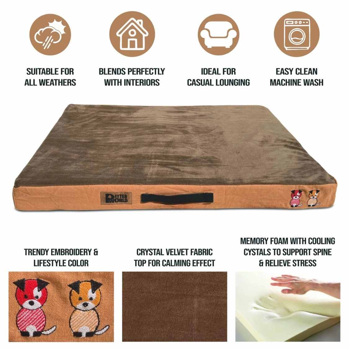 Orthopedic Dog Bed Memory Foam | Soft & Washable Pet Bed