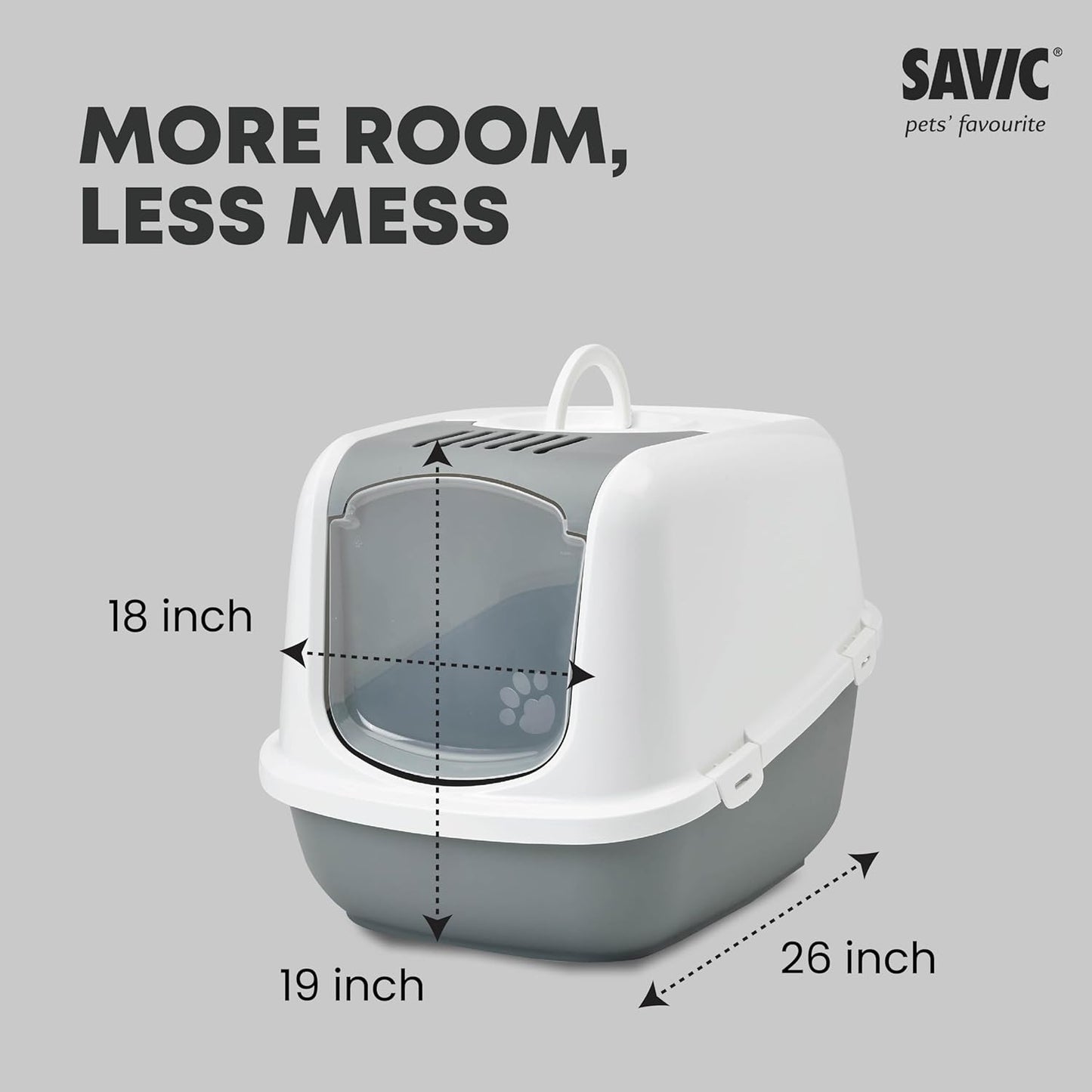 Nestor Jumbo Hooded Cat Litter Box with Carbon Filter (Cold Grey)