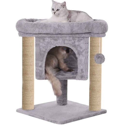 Kitten Cat Tree with Scratching Post, Condo & Hanging Ball | 23 Inch