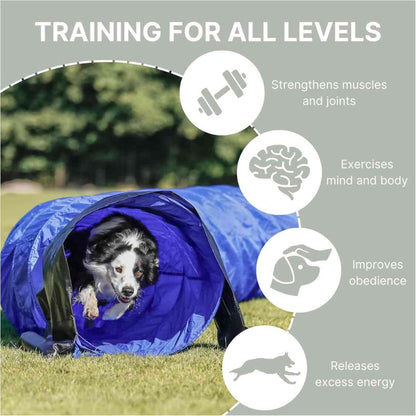 Dog Agility Tunnel for Dogs | Portable Foldable Training Tunnel