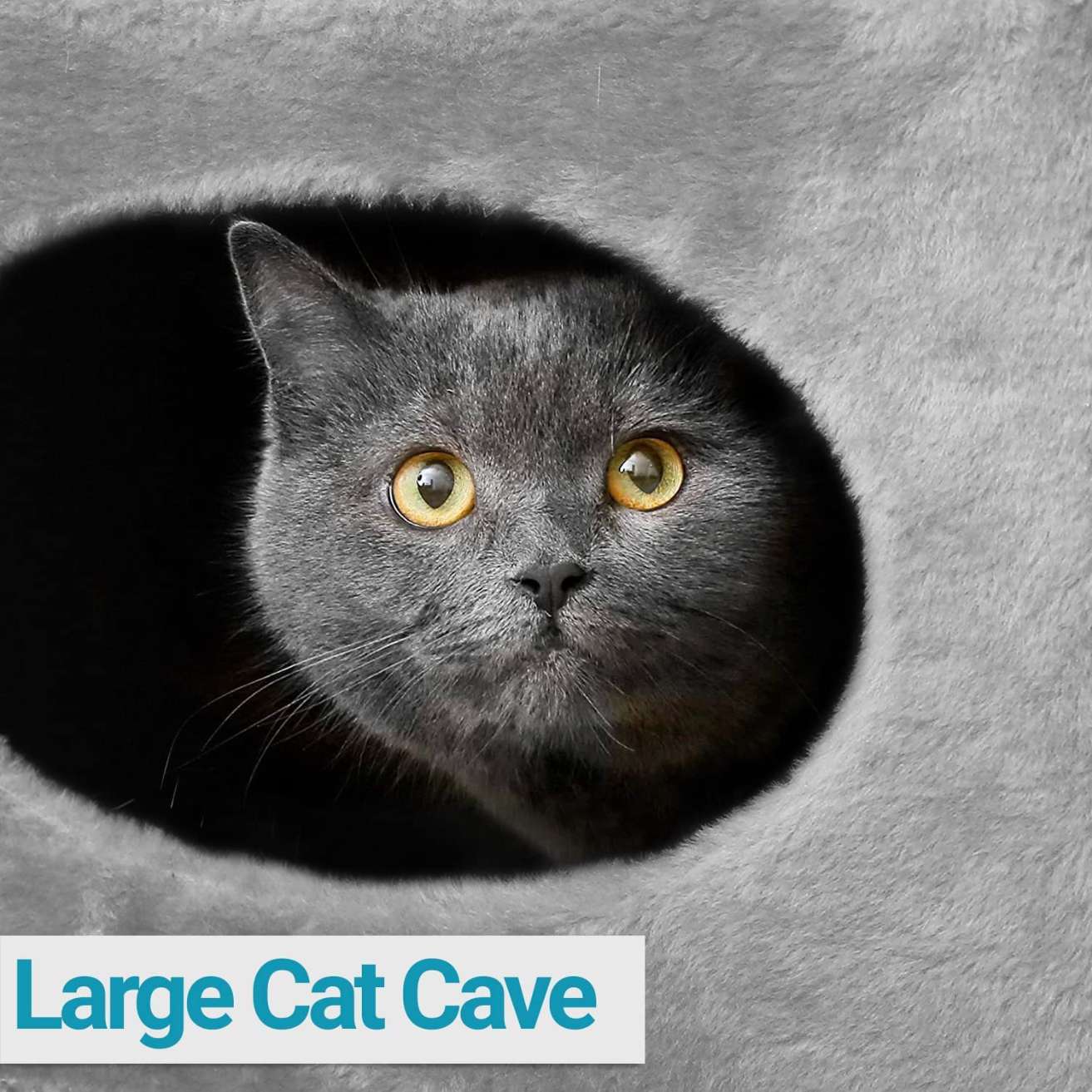 Cat House with Plush Cushion, 2 Levels(Grey)