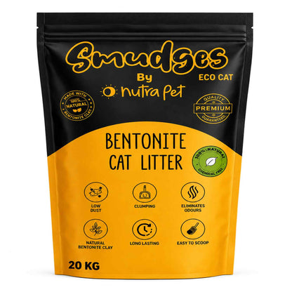 Smudges Eco Bentonite Cat Litter 20kg | Clumping & Lemon Scented