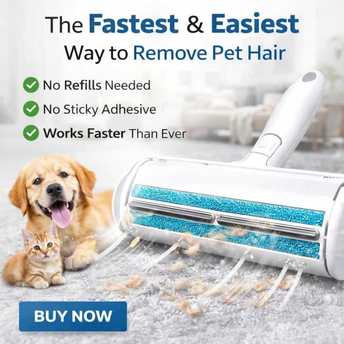Pet Hair Remover Roller | Reusable Self Cleaning Lint Tool