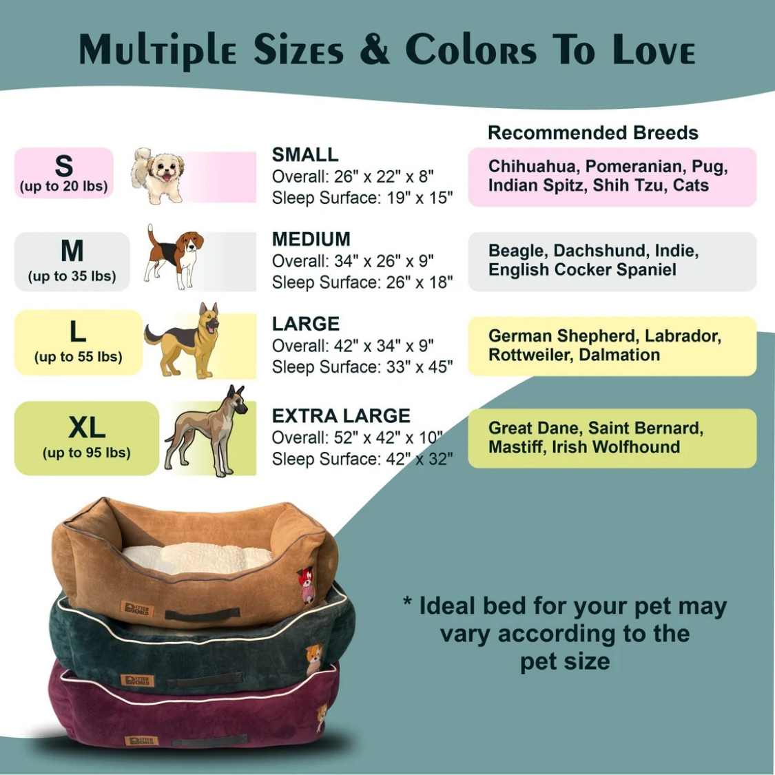 Lounger Dog Bed with Removable Cushion | Soft Washable Pet Sofa Bed with Anti Slip Base