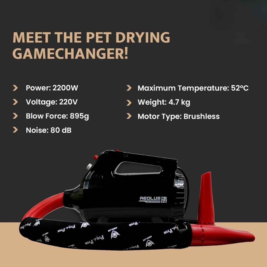 Nova Pet Dryer Brushless | Professional Grooming Blower Machine