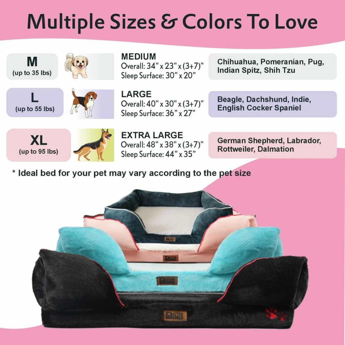 Luxury Orthopedic Sofa Bed For Pet | Memory Foam Pet Couch Bed