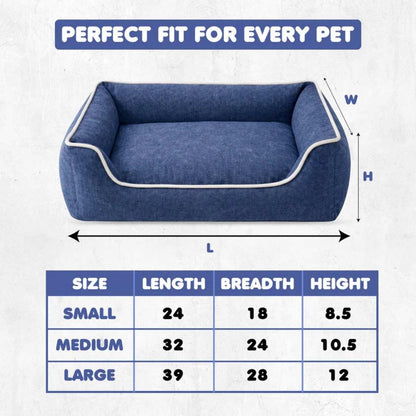 Premium Orthopedic Dog Bed With Bolsters | Washable & Anti Slip Pet Bed