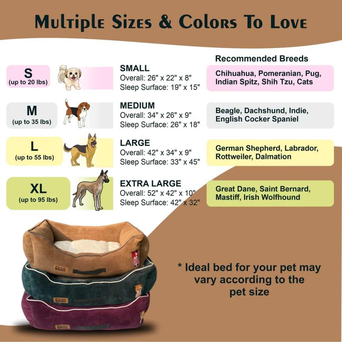 Lounger Dog Bed with Removable Cushion | Soft Washable Pet Sofa Bed