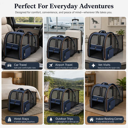 Expandable Pet Carrier Bag With Breathable Mesh Bag For Small Pets