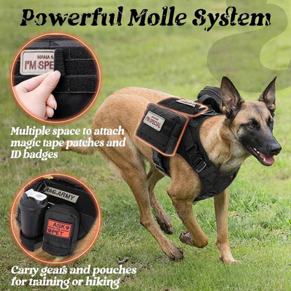 Personalized Tactical Dog Harness for Small, Medium & Large Breeds