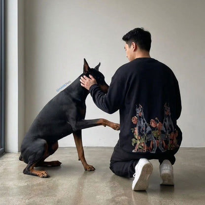 Unisex Twin Doberman Premium Embroidery Sweatshirt