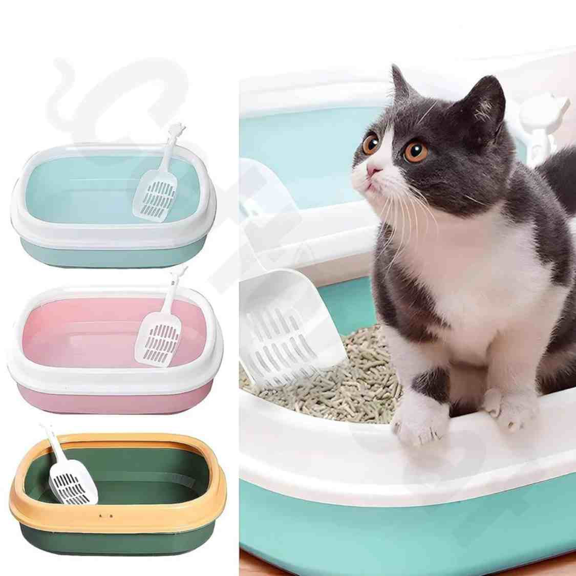 Blue Cat Litter Tray | Durable Plastic Litter Box