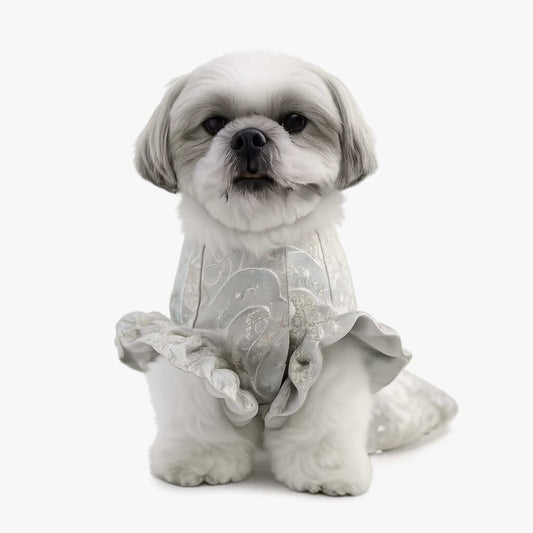 Mint Swirl Designer Lehenga for Dogs – Stylish Festive Outfit for Pets