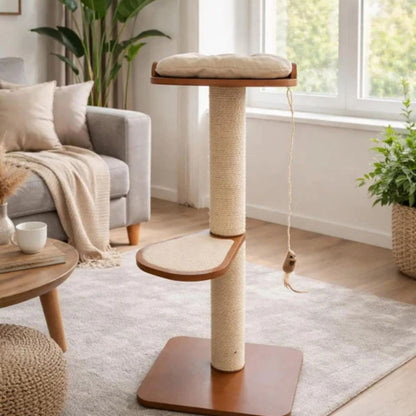 SlimFit Cat Tree | Space-Saving Wooden Climber for Indoor Cats