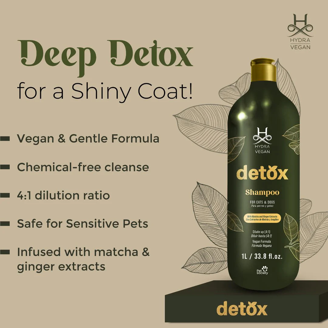 Hydra Vegan Detox Shampoo for Dogs & Cats | Deep Clean & Healthy Coat (1L)