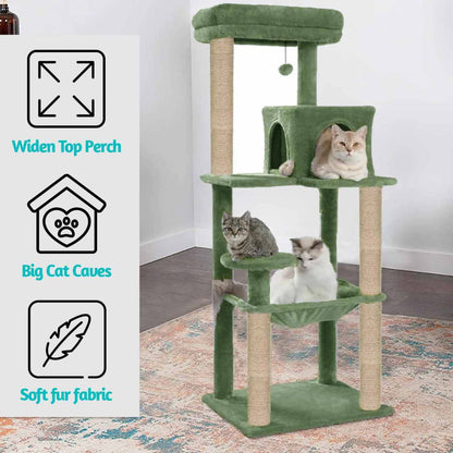 Green Cat Condo with Fur| Toys & Scratching Posts