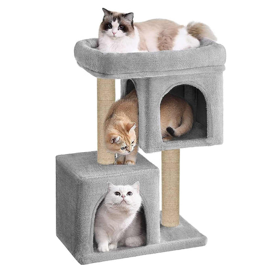 Condo Cat Kitten Activity Tree with Plush Bed & Jute Scratching Post | 26 Inch