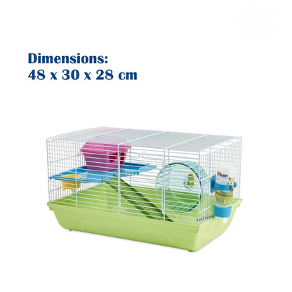 Martha Double Hamster & Guinea Pig Cage | Fun Activity Home for Small Pets, Multicolor