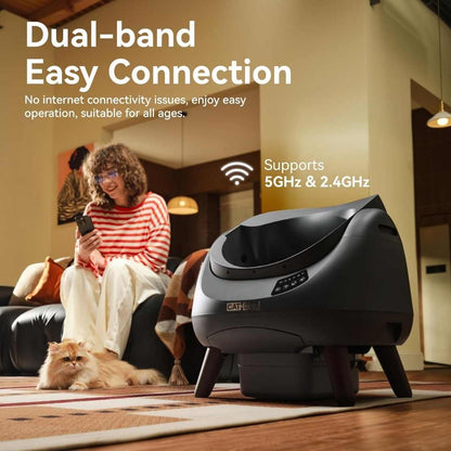 Automatic Self Cleaning Litter Box for Cats | WiFi, AI Monitoring, Multi Cat Household