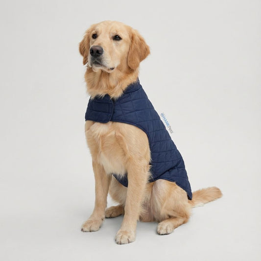 Navy Blue Puffer Quilted Jacket for Dogs & Cats
